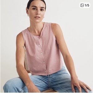 Madewell Button-Front Crewneck
Crop Tank